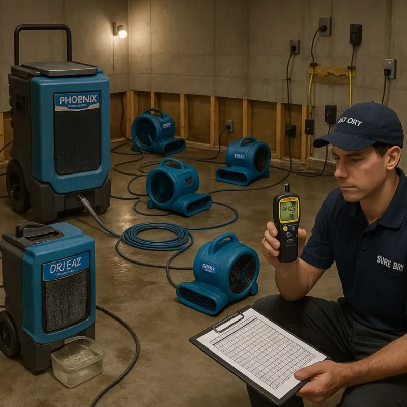 Structural Drying and Dehumidification process in McMullen County, TX